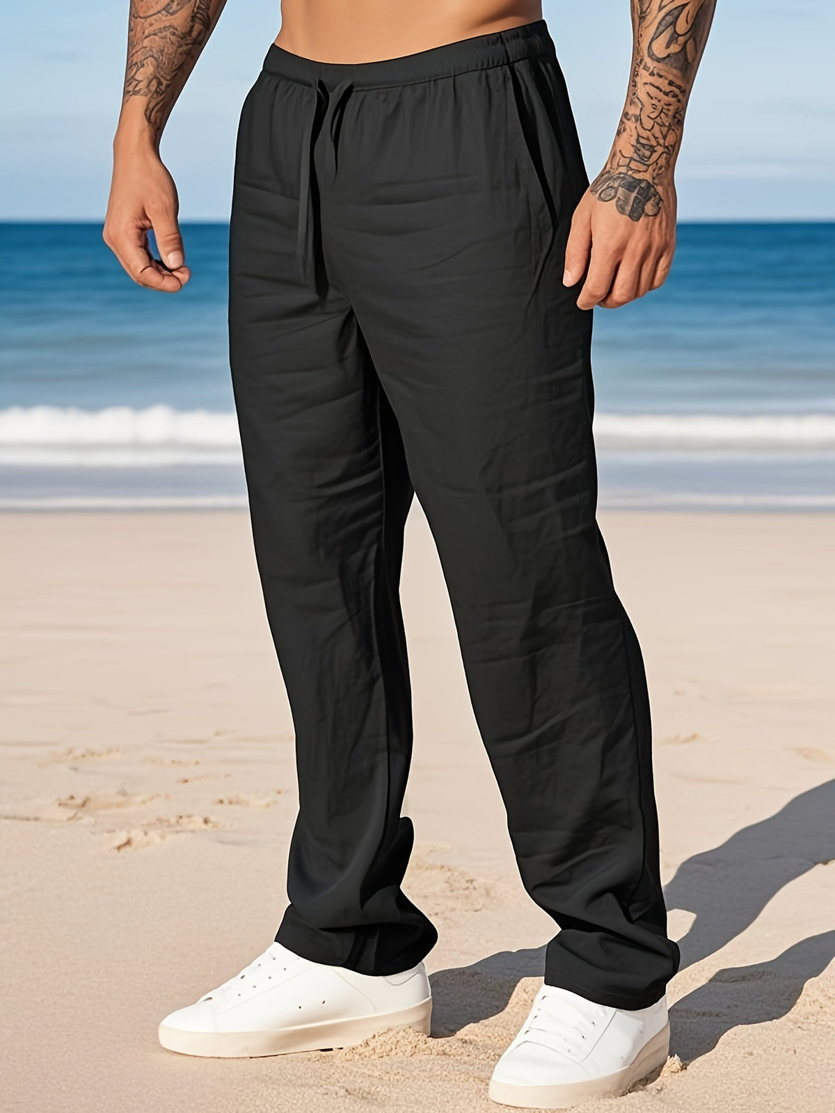 GERADE LINENHOSE FÜR HERREN