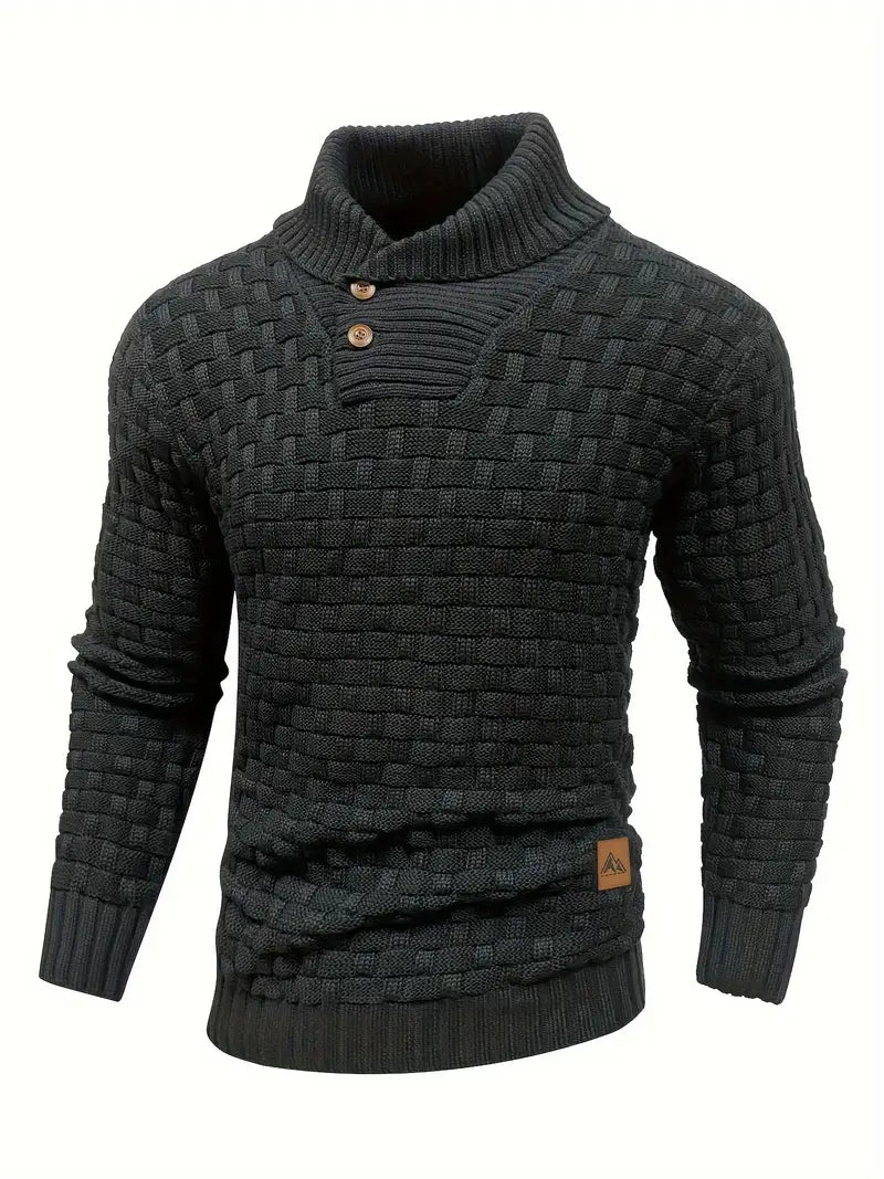 Herren-Strickpullover mit klassischem Schnitt und strukturierter Oberfläche