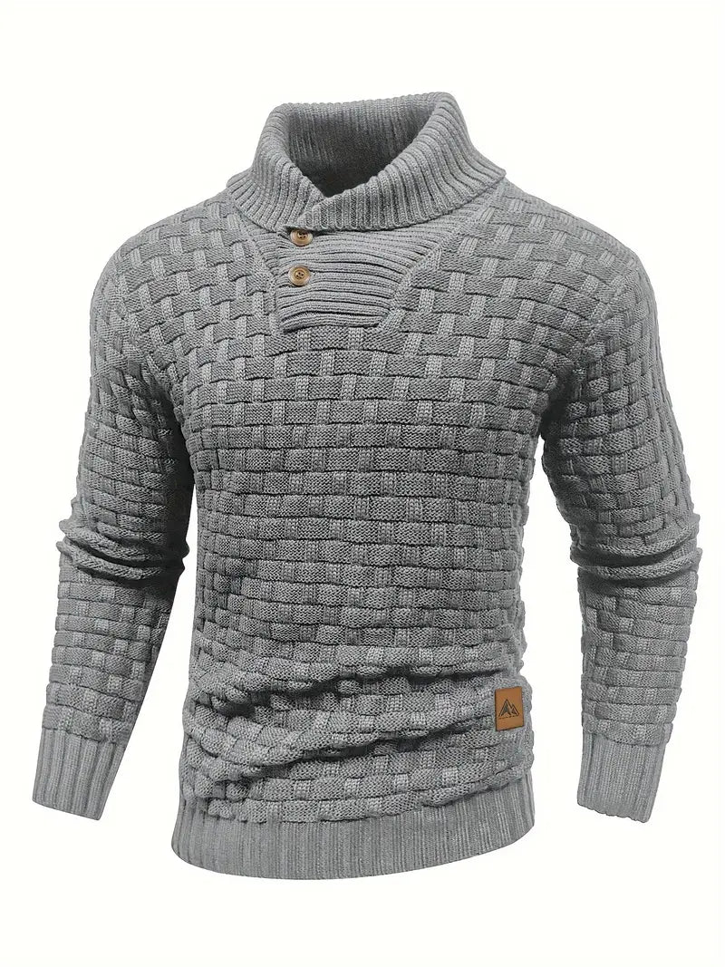 Herren-Strickpullover mit klassischem Schnitt und strukturierter Oberfläche