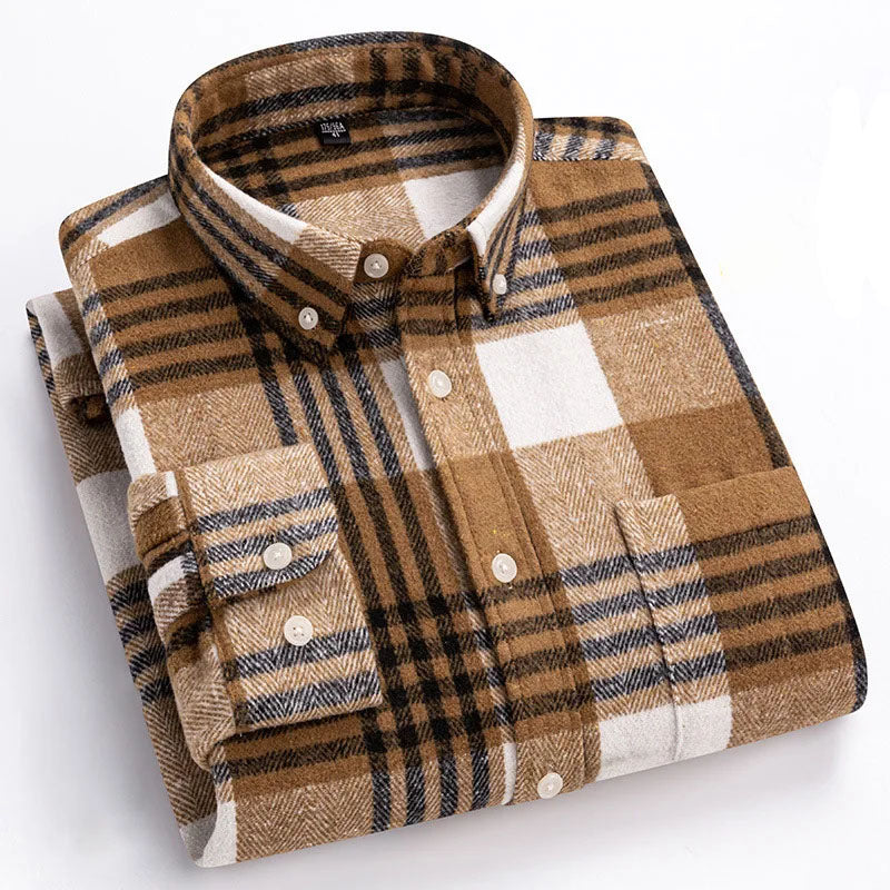 GEBÜRSTETES FLANELLHEMD FÜR HERREN