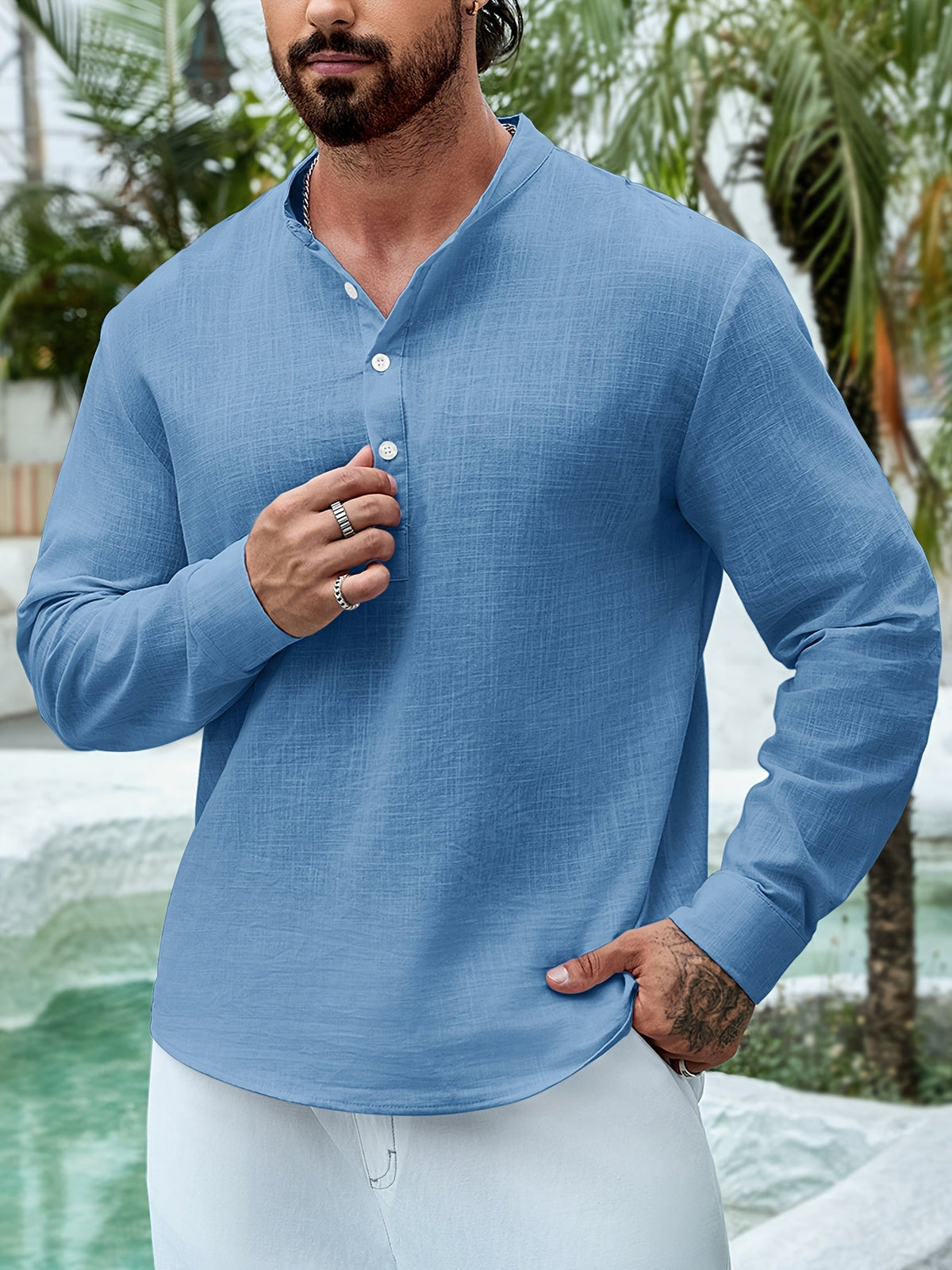 BOAT NECK COTTON SHIRT FÜR MÄNNER