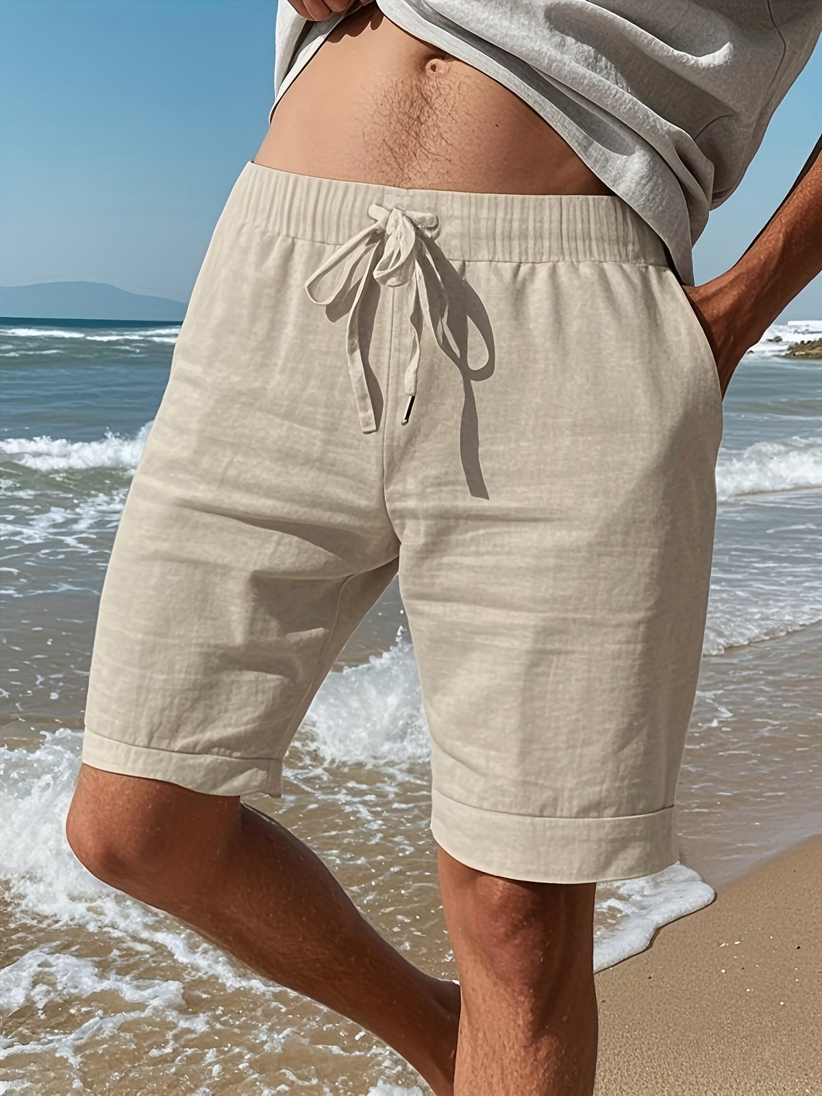 LEINEN POCKET-SHORTS FÜR MÄNNER