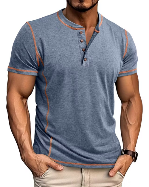 BUTTON HENLEY T-SHIRT FÜR HERREN