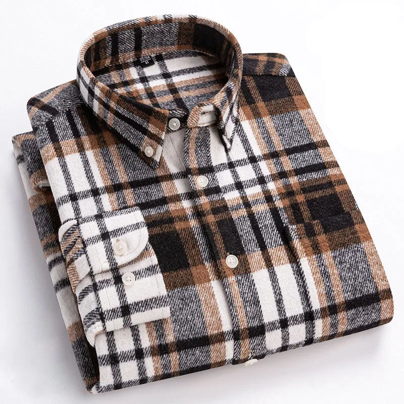 GEBÜRSTETES FLANELLHEMD FÜR HERREN