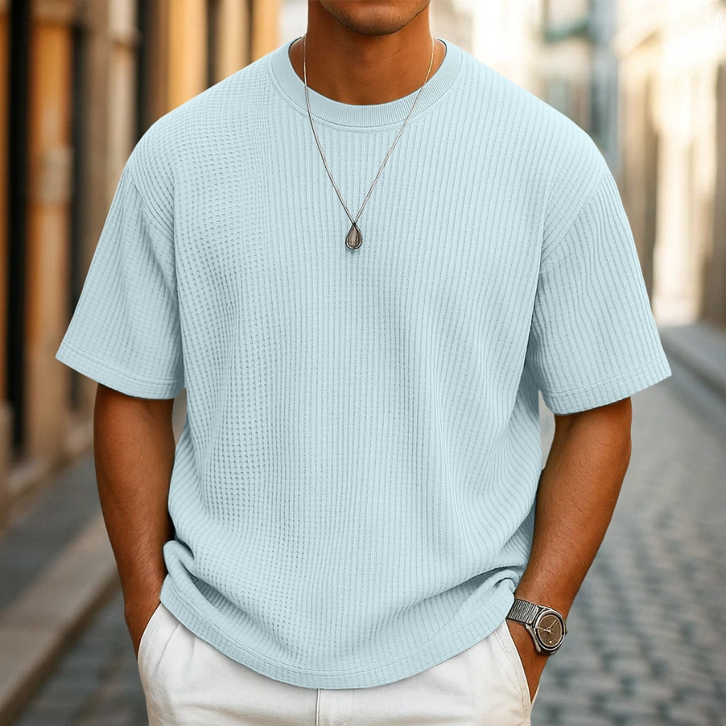 WAFFLE-KNIT T-SHIRT FÜR HERREN