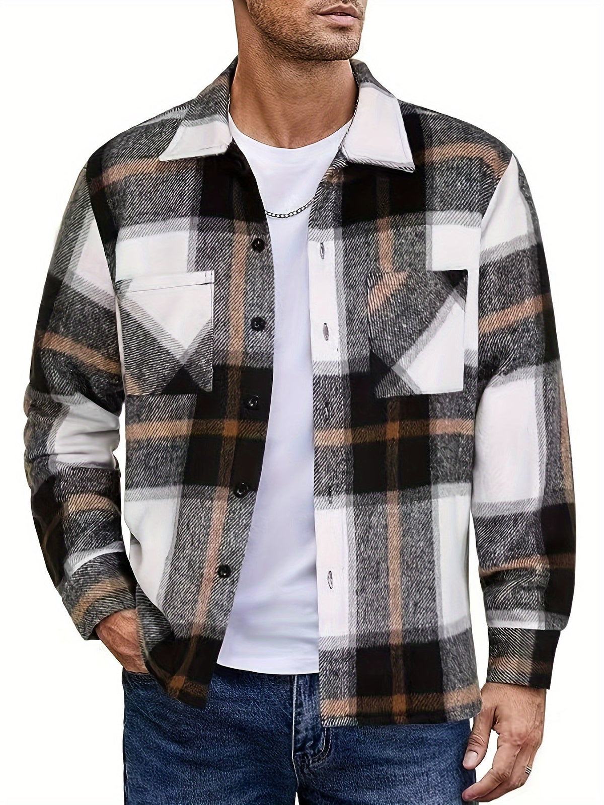 KAROMUSTER HEMD-JACKE FÜR HERREN
