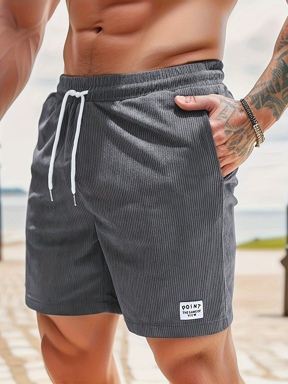 SCHLANKE ZUGBAND-KURZHOSE FÜR HERREN