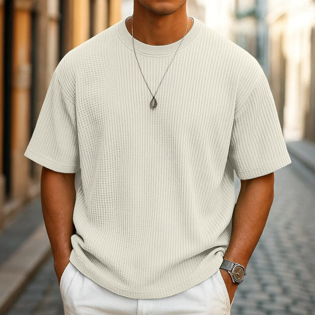 WAFFLE-KNIT T-SHIRT FÜR HERREN