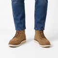 Men's Suede Effect Moc Toe Casual Boots