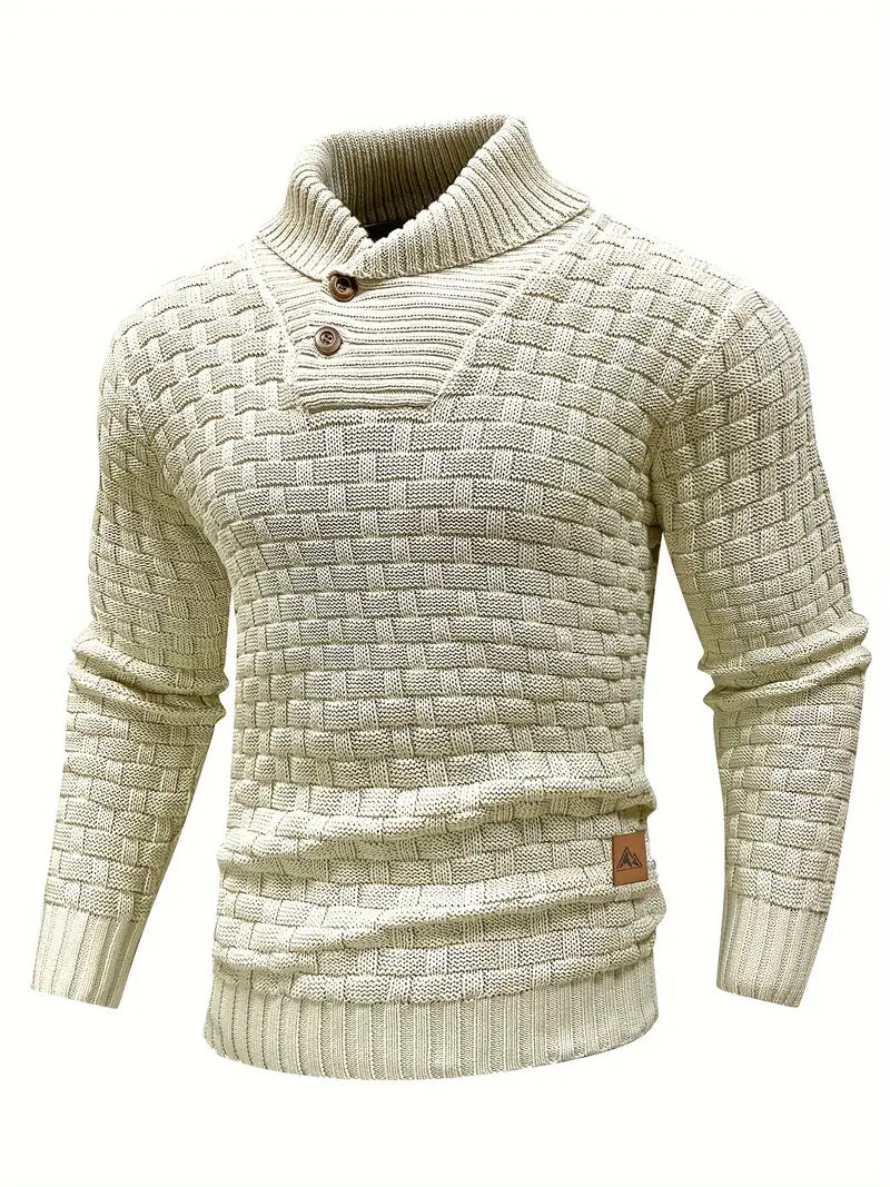 Herren-Strickpullover mit klassischem Schnitt und strukturierter Oberfläche