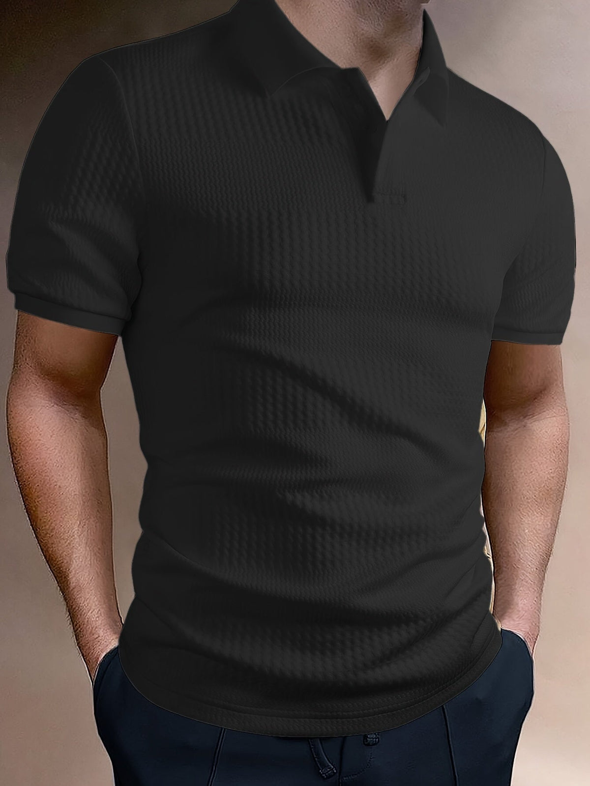 STRETCH STRICKPOLO FÜR HERREN