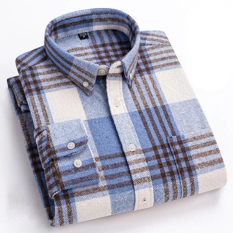 GEBÜRSTETES FLANELLHEMD FÜR HERREN