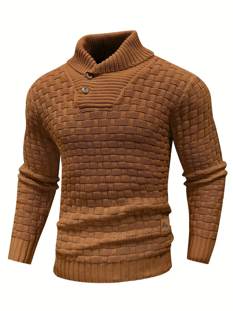 Herren-Strickpullover mit klassischem Schnitt und strukturierter Oberfläche