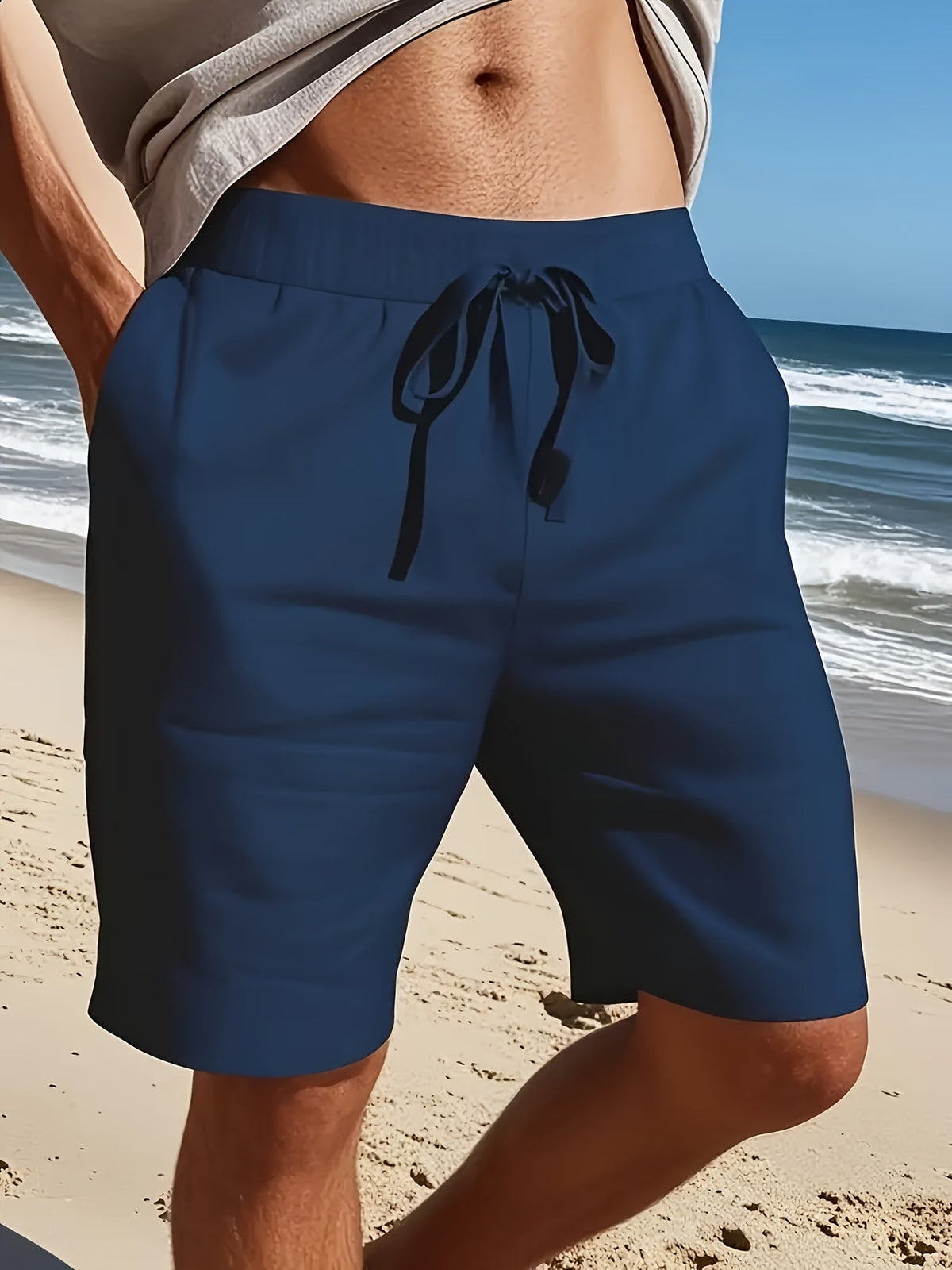 LEINEN STRANDSHORTS FÜR HERREN