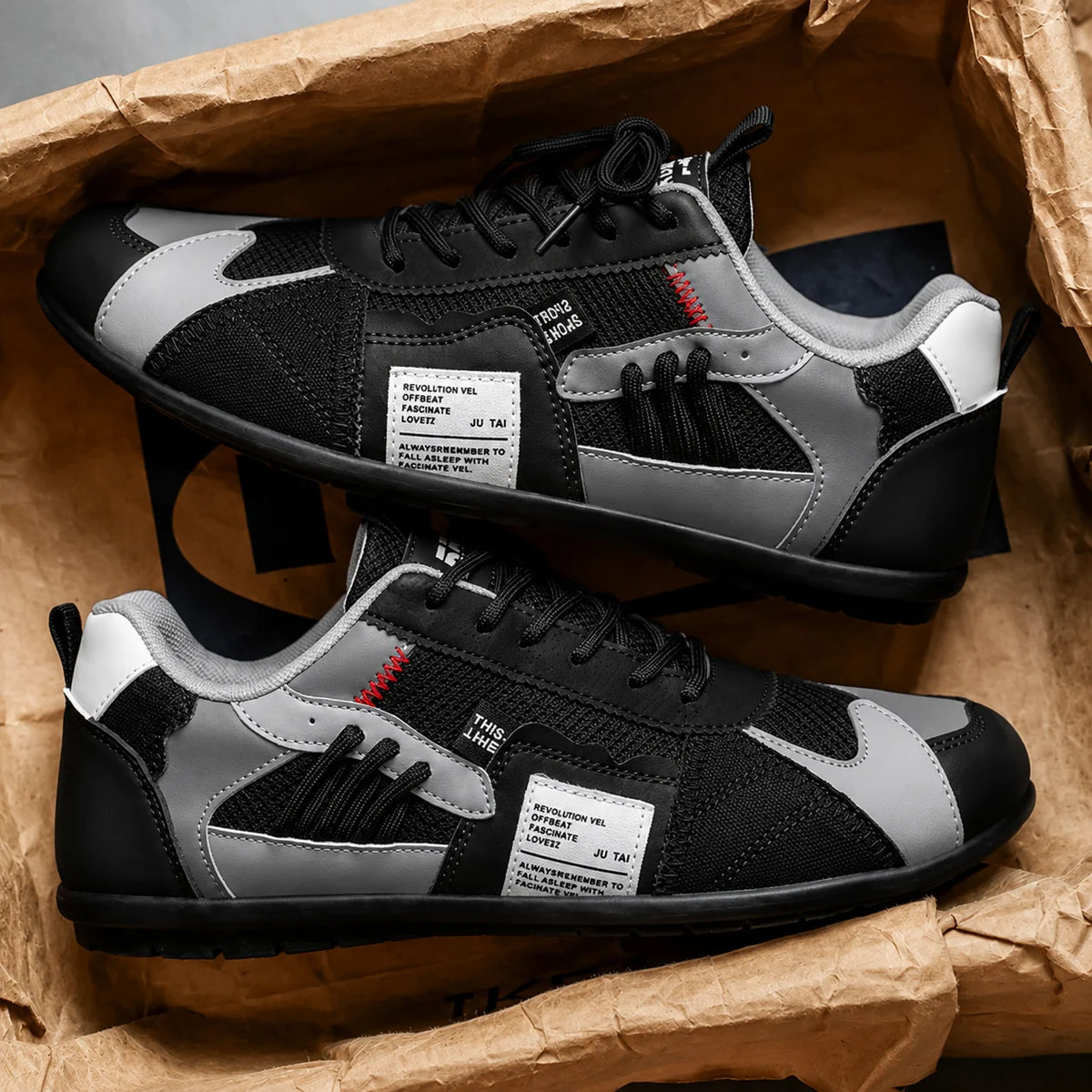 Herren Retro-Sneakers mit mehrfarbigem Low-Top-Schnürdesign