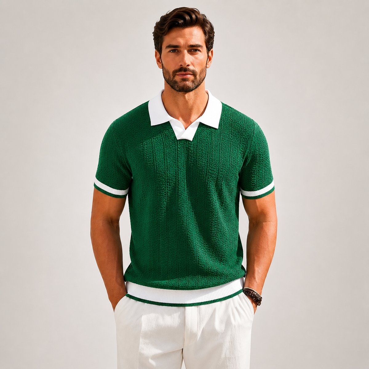 KONTRAST-TRIM POLO FÜR HERREN