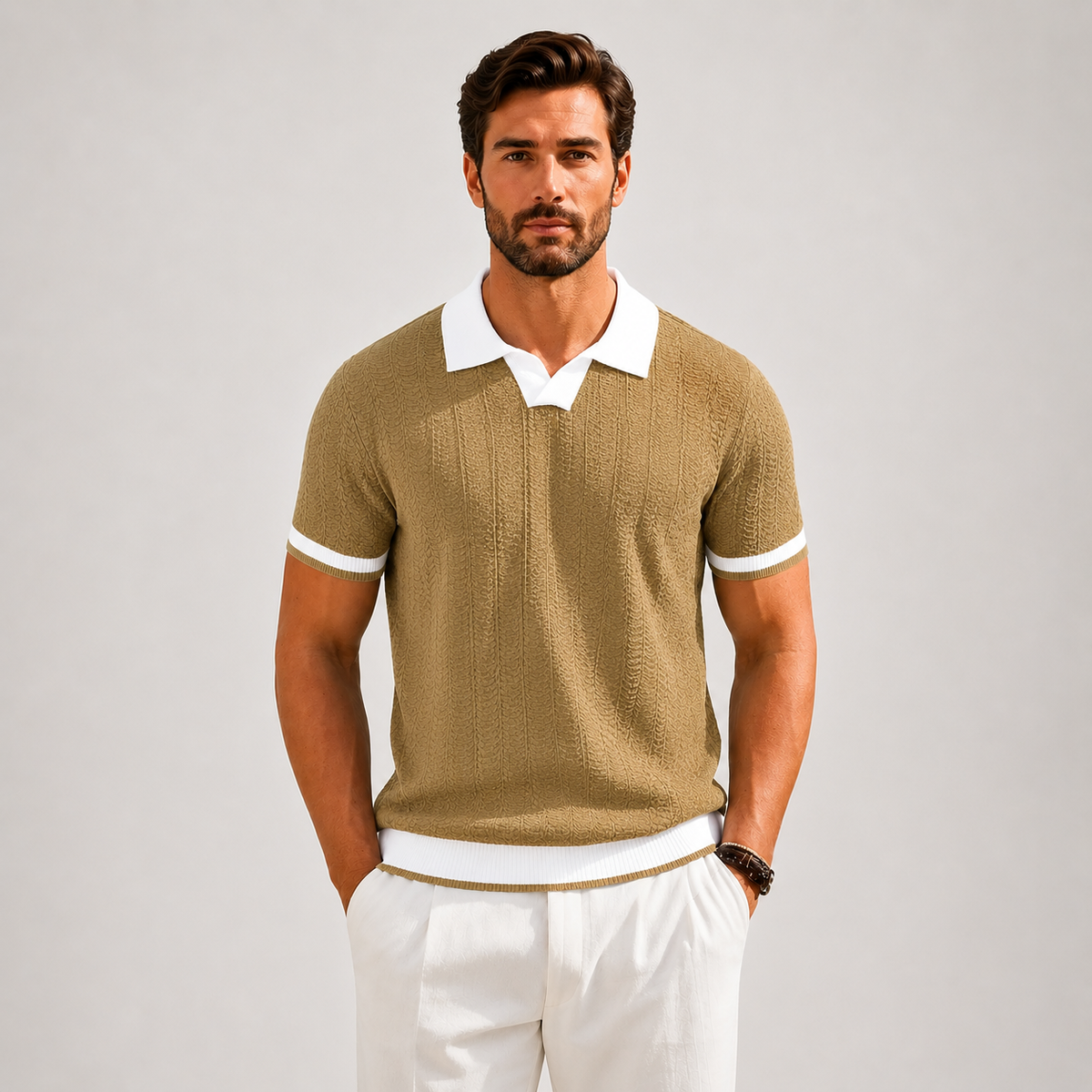 KONTRAST-TRIM POLO FÜR HERREN