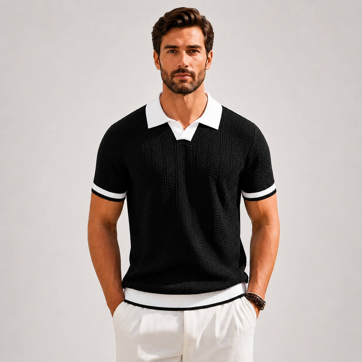 KONTRAST-TRIM POLO FÜR HERREN