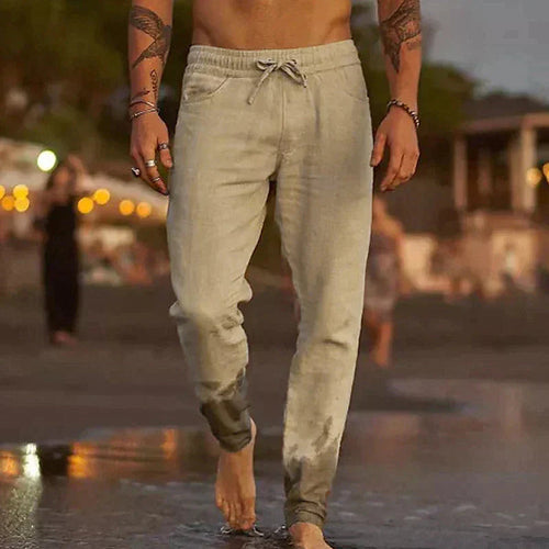 ENTSCHLACKTE LEINENHOSE FÜR MÄNNER