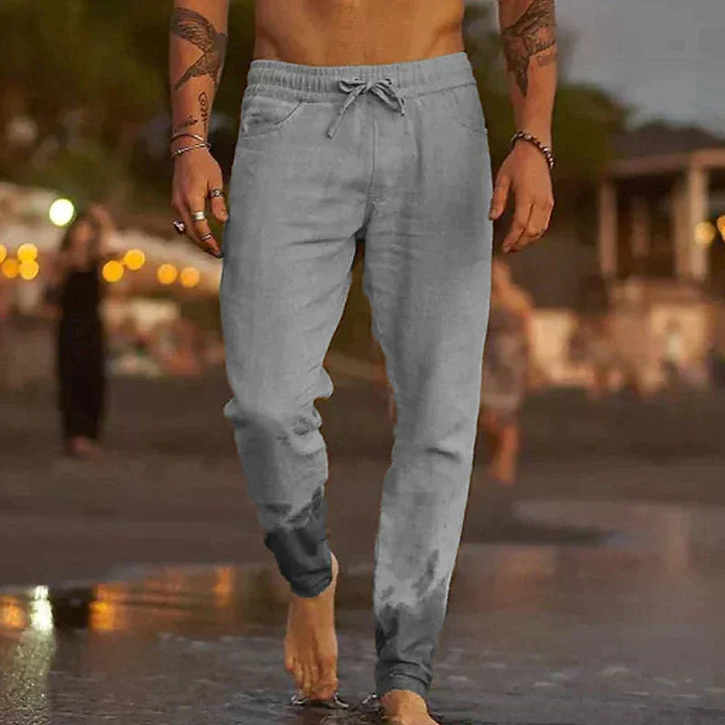 ENTSCHLACKTE LEINENHOSE FÜR MÄNNER