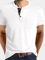 BAUMWOLL-MISCHUNG HENLEY-TOP FÜR HERREN