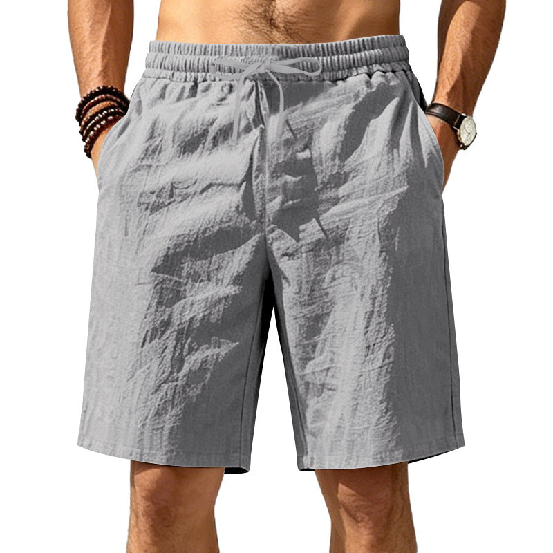 LEINEN ZUGBAND LOCKERE SHORTS FÜR MÄNNER