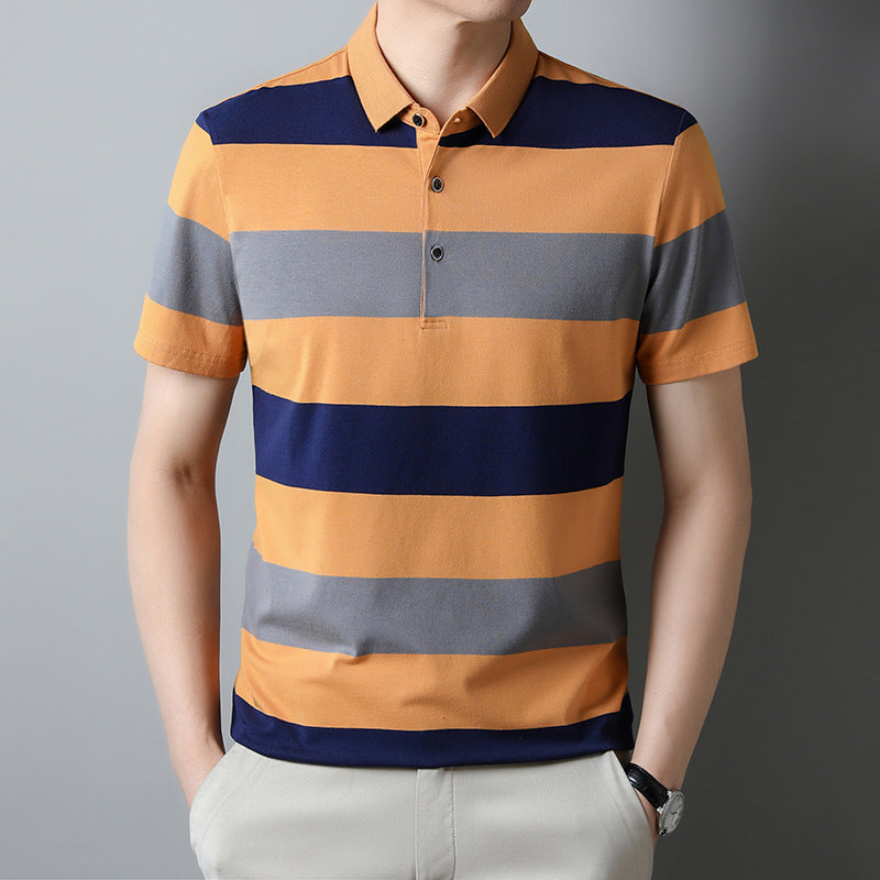 GESTRIPTES KRAGEN-POLOSHIRT FÜR MÄNNER