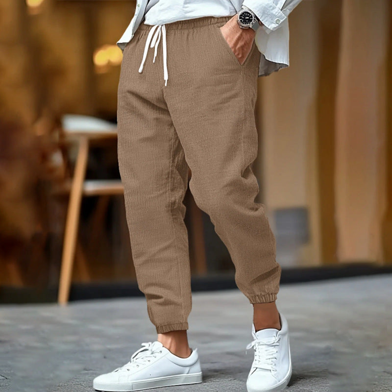 ZUGBAND LEINENHOSE FÜR MÄNNER