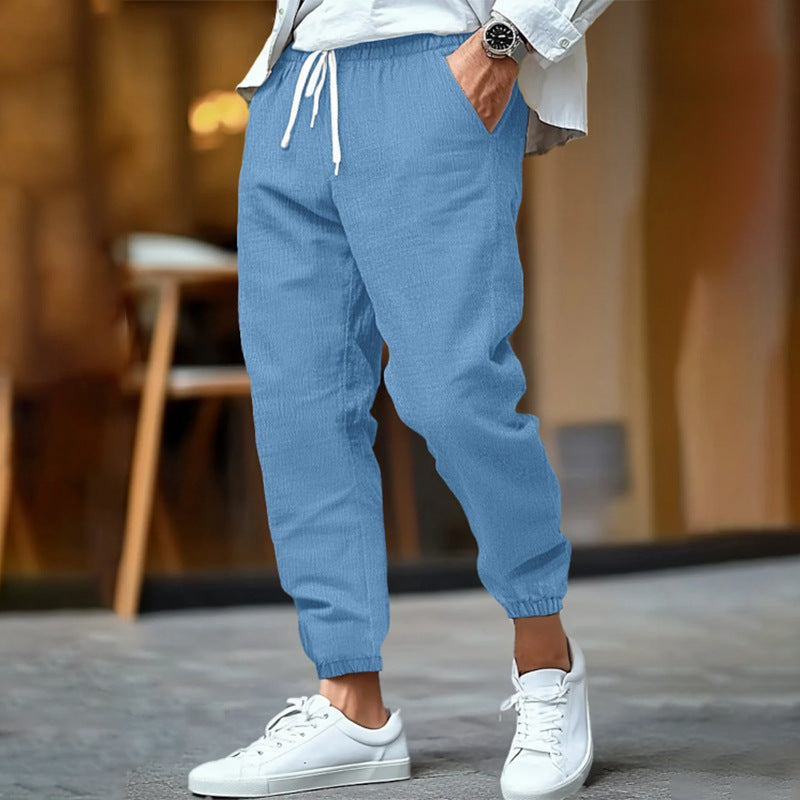 ZUGBAND LEINENHOSE FÜR MÄNNER