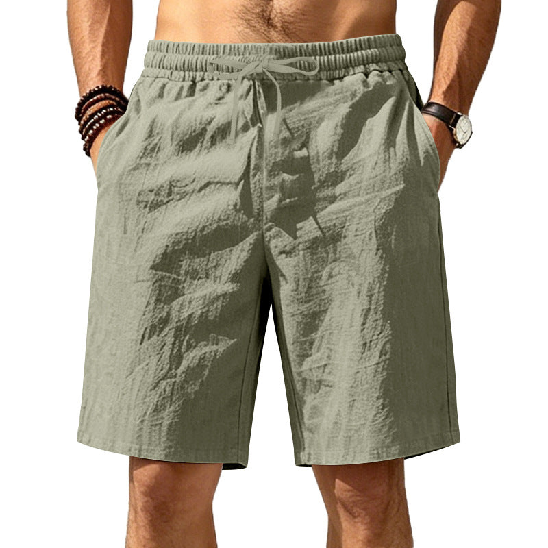 LEINEN ZUGBAND LOCKERE SHORTS FÜR MÄNNER
