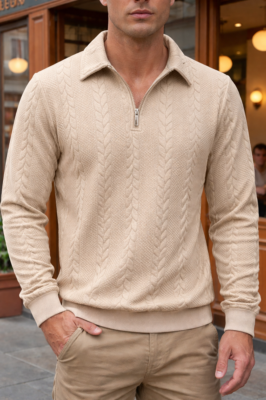 ELEGANTES HALBZIP-POLOSHIRT FÜR HERREN
