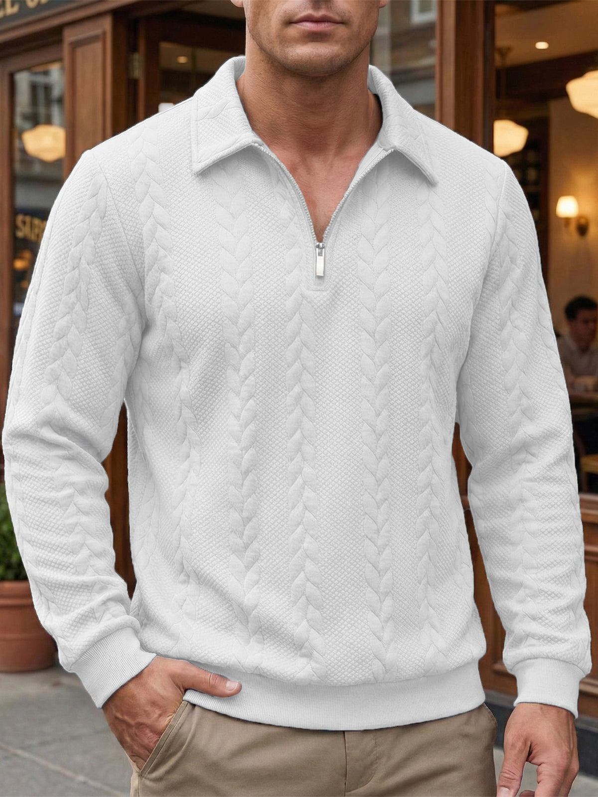 ELEGANTES HALBZIP-POLOSHIRT FÜR HERREN