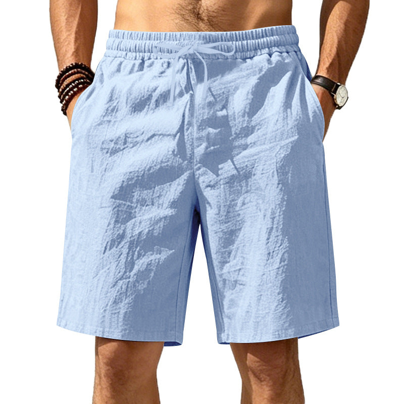 LEINEN ZUGBAND LOCKERE SHORTS FÜR MÄNNER