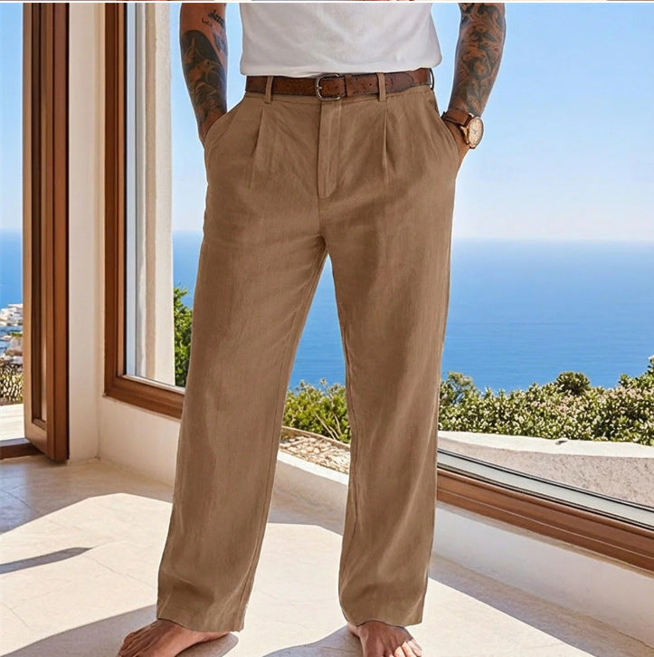 GEWEBTE LEINENHOSE FÜR HERREN