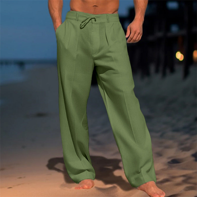 SLIM LINENHOSE FÜR HERREN