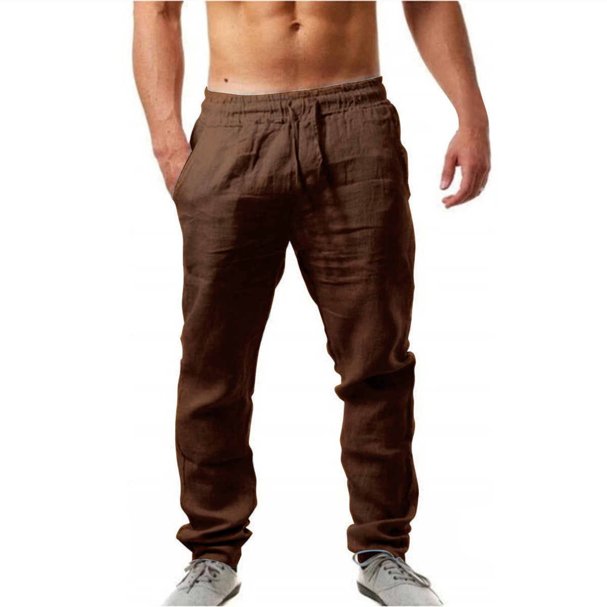ZUGBANDLEINENHOSE FÜR MÄNNER