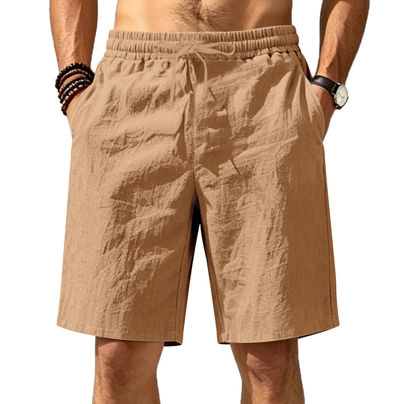 LEINEN ZUGBAND LOCKERE SHORTS FÜR MÄNNER