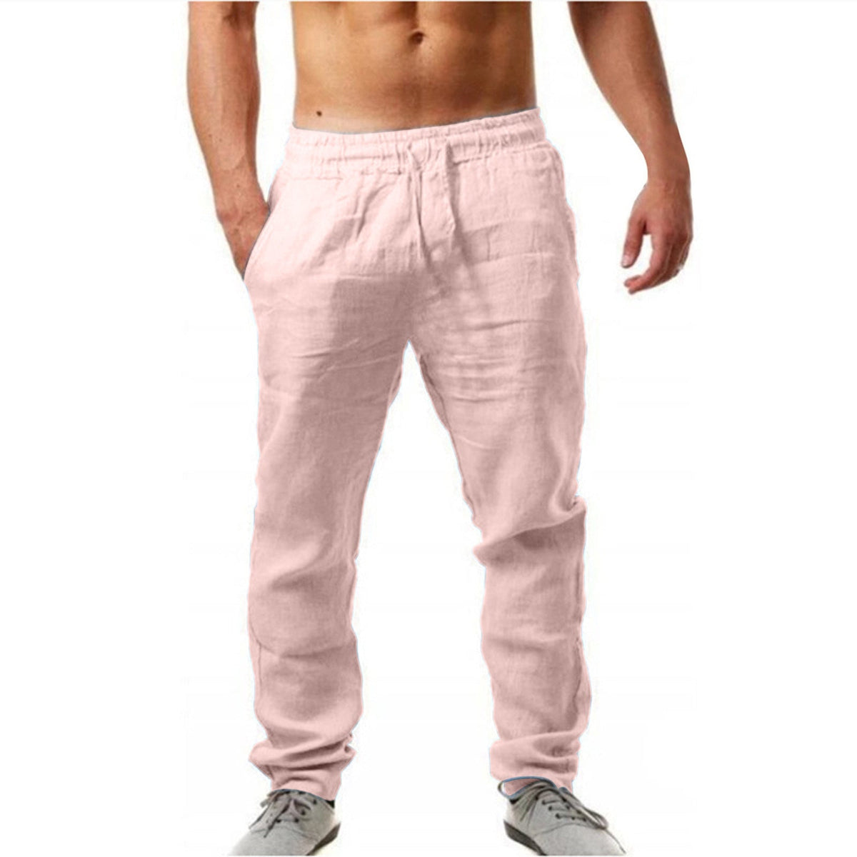 ZUGBANDLEINENHOSE FÜR MÄNNER