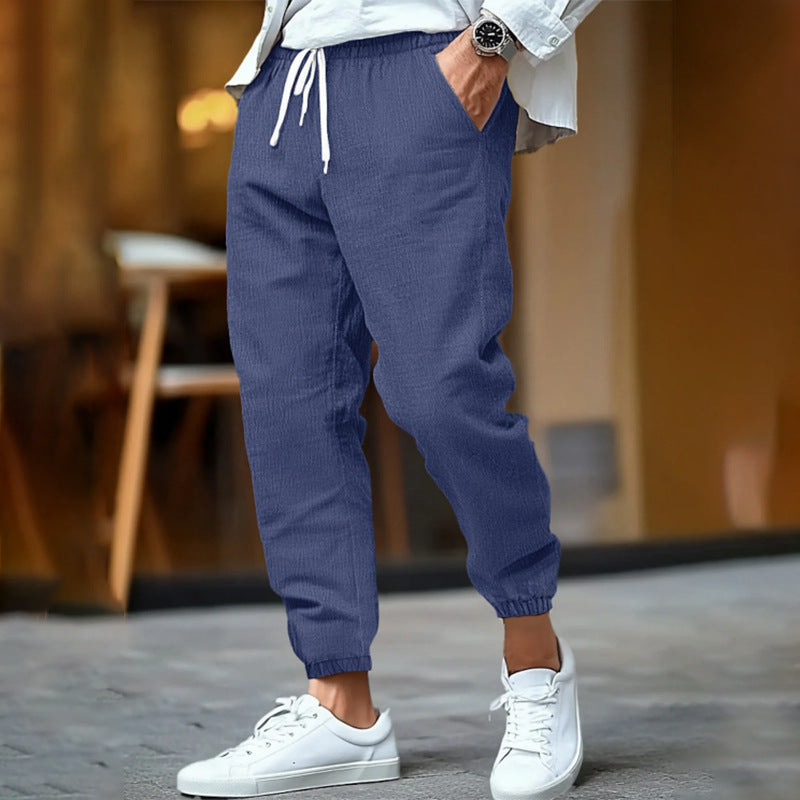 ZUGBAND LEINENHOSE FÜR MÄNNER