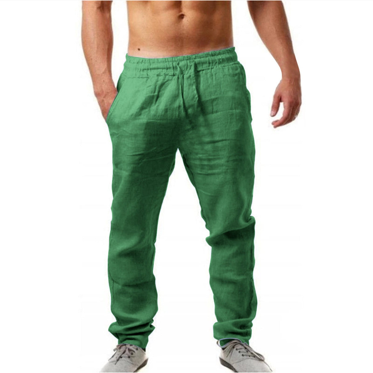 ZUGBANDLEINENHOSE FÜR MÄNNER