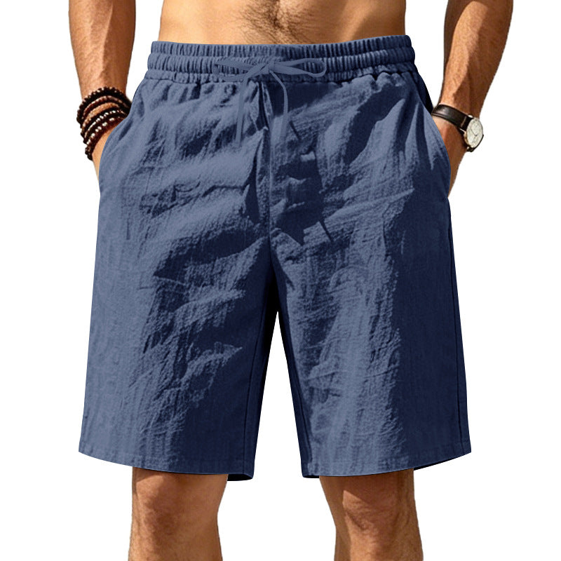 LEINEN ZUGBAND LOCKERE SHORTS FÜR MÄNNER