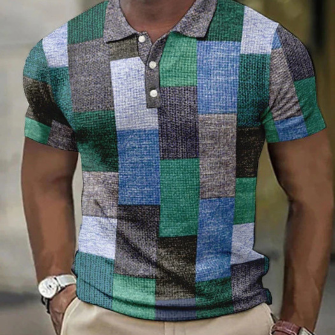 PATCHWORK POLOSHIRT FÜR MÄNNER