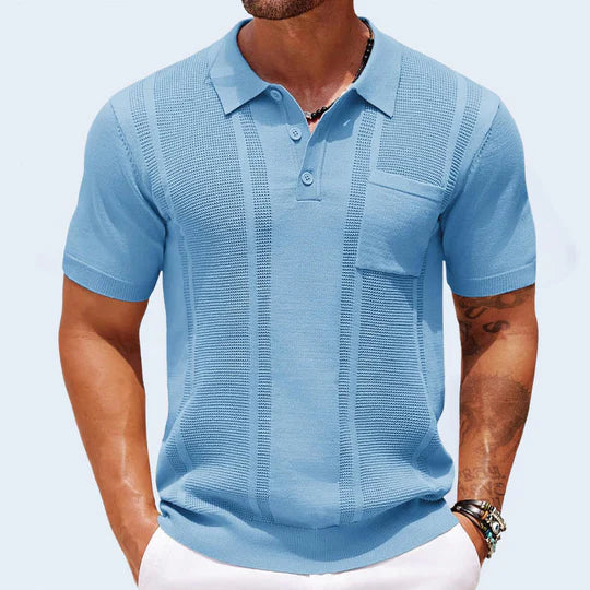 SCHLICHTES TEXTURIERTES POLOSHIRT FÜR MÄNNER