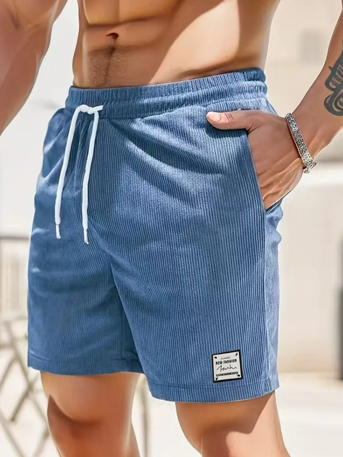 CORDUROY-ZUGSCHNORRSHORTS FÜR HERREN