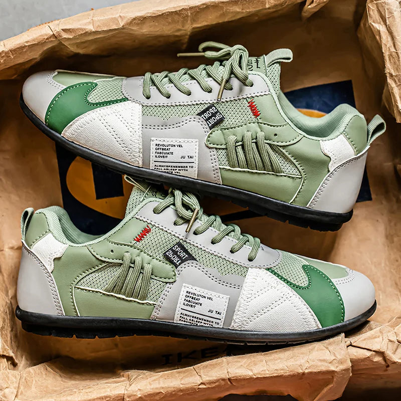 Herren Retro-Sneakers mit mehrfarbigem Low-Top-Schnürdesign