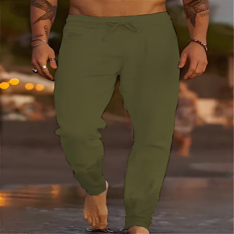 ENTSCHLACKTE LEINENHOSE FÜR MÄNNER