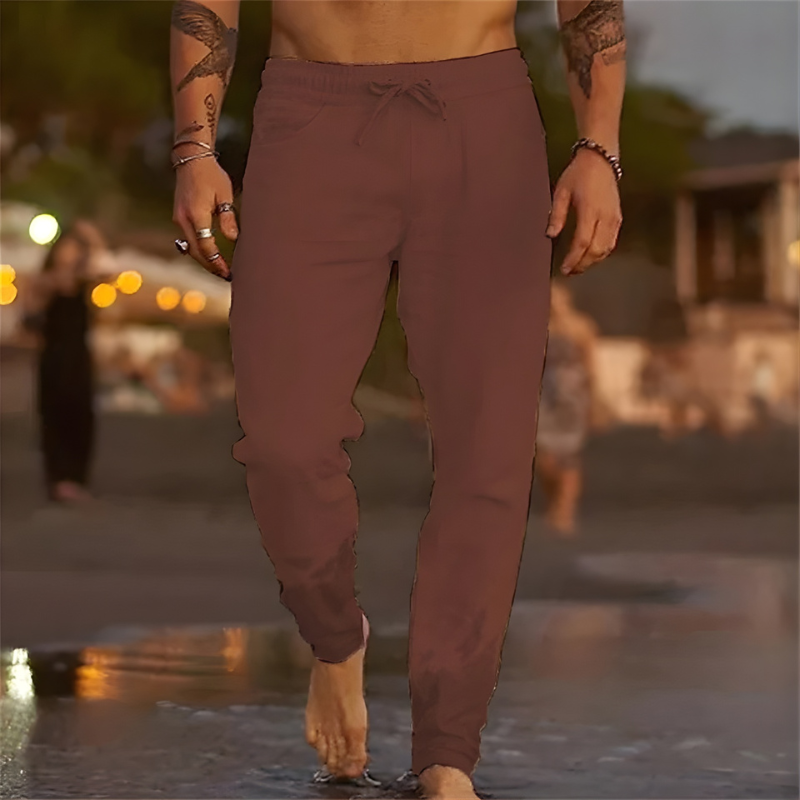 ENTSCHLACKTE LEINENHOSE FÜR MÄNNER