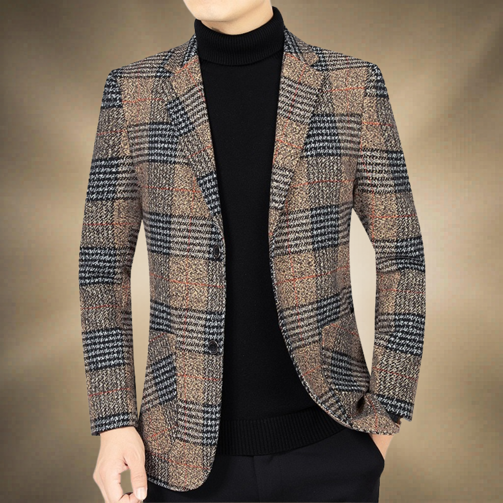 HUNDSTTOOTH WOLLBLAZER FÜR MÄNNER