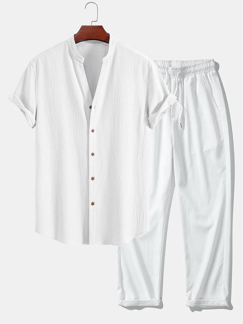 Herren-Sommerset mit Kurzarmhemd und weiter Hose