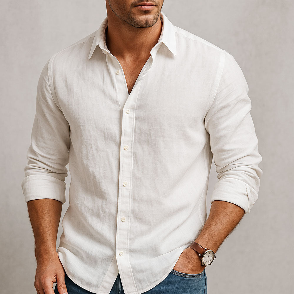 LEINEN-MISCHUNG SHIRT FÜR HERREN